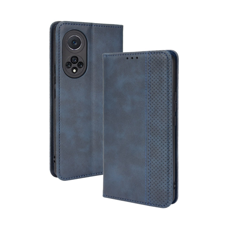 For Huawei nova 9 Magnetic Buckle Retro Crazy Horse Texture Horizontal Flip Phone Leather Case with Holder & Card Slots & Photo Frame