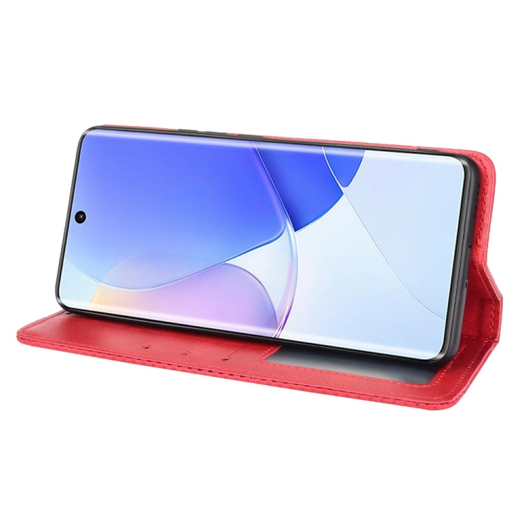 For Huawei nova 9 Magnetic Buckle Retro Crazy Horse Texture Horizontal Flip Phone Leather Case with Holder & Card Slots & Photo Frame