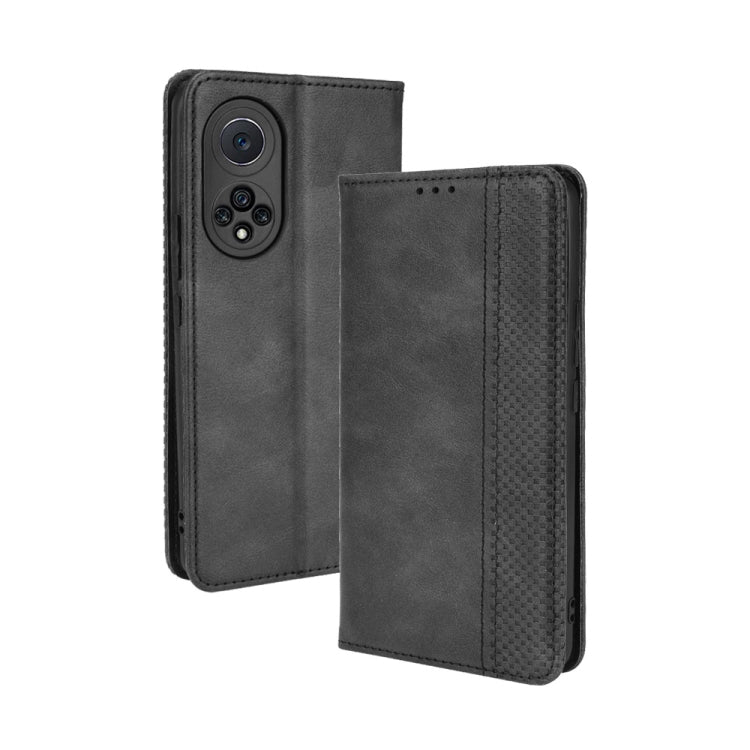 For Huawei nova 9 Pro / Honor 50 Pro Magnetic Buckle Retro Crazy Horse Texture Horizontal Flip Phone Leather Case with Holder & Card Slots & Photo Frame