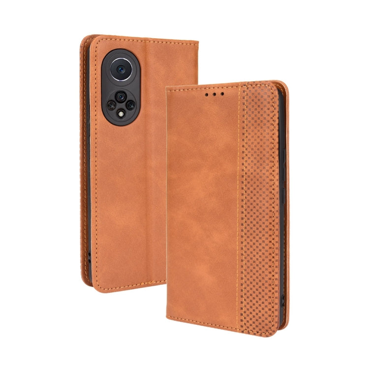 For Huawei nova 9 Pro / Honor 50 Pro Magnetic Buckle Retro Crazy Horse Texture Horizontal Flip Phone Leather Case with Holder & Card Slots & Photo Frame