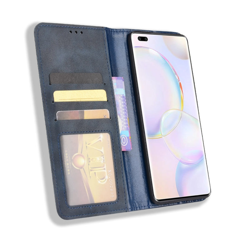 For Huawei nova 9 Pro / Honor 50 Pro Magnetic Buckle Retro Crazy Horse Texture Horizontal Flip Phone Leather Case with Holder & Card Slots & Photo Frame