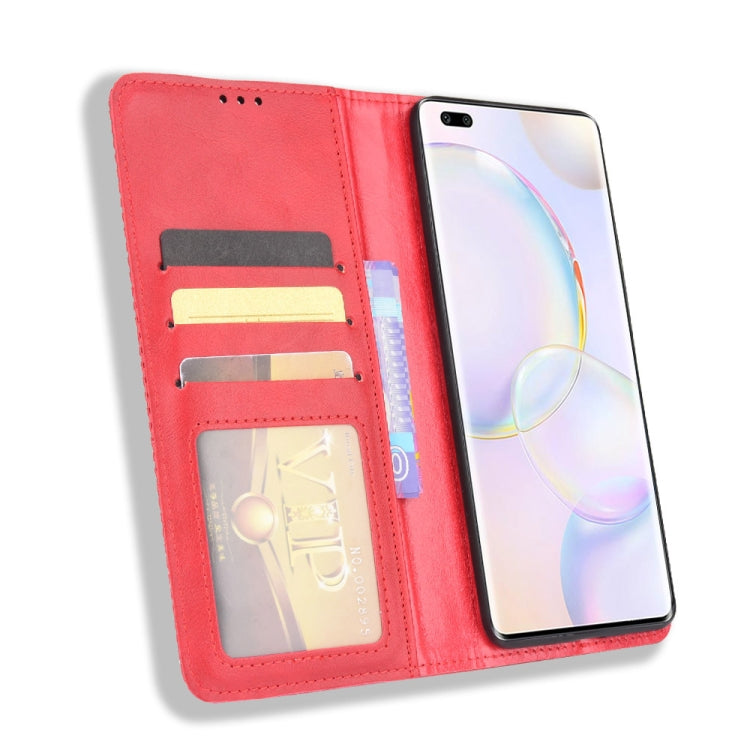 For Huawei nova 9 Pro / Honor 50 Pro Magnetic Buckle Retro Crazy Horse Texture Horizontal Flip Phone Leather Case with Holder & Card Slots & Photo Frame