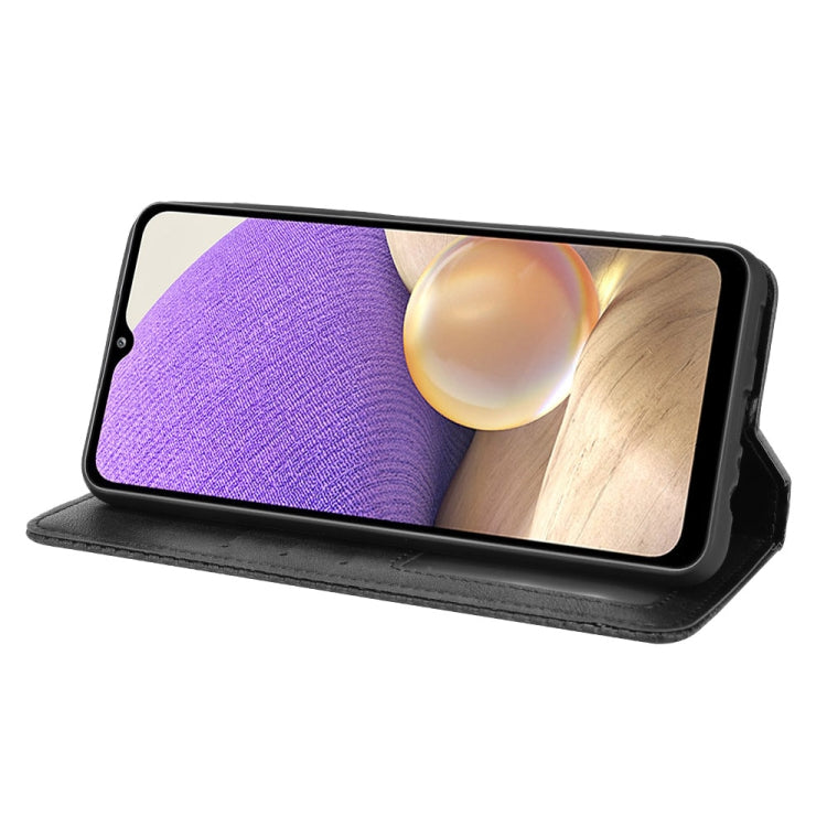 For Samsung Galaxy A13 5G Magnetic Buckle Retro Crazy Horse Texture Horizontal Flip Phone Leather Case with Holder & Card Slots & Photo Frame