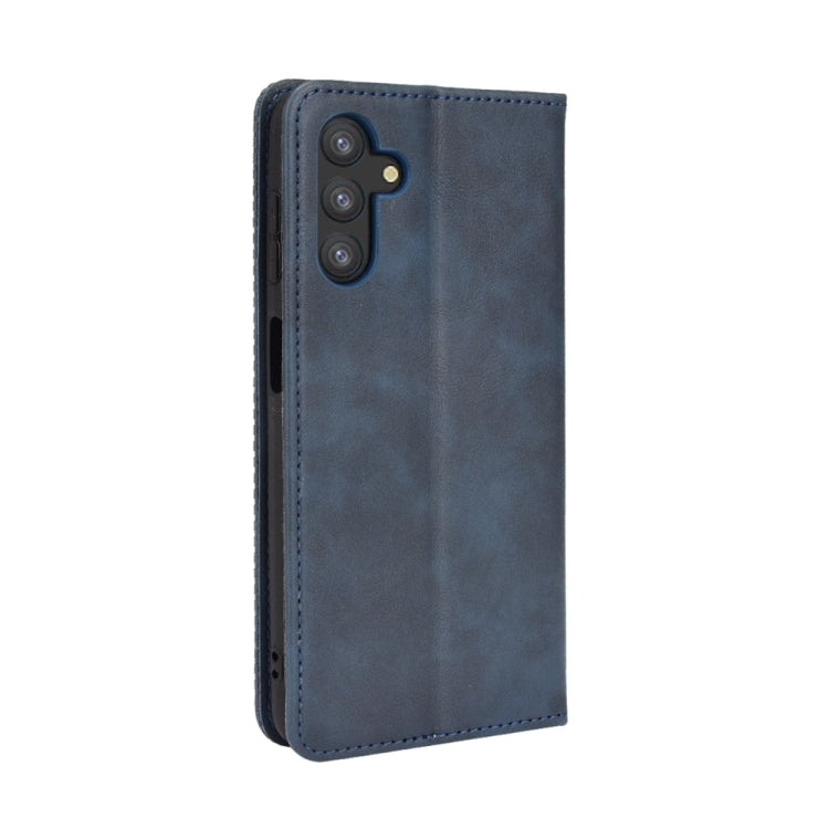 For Samsung Galaxy A13 5G Magnetic Buckle Retro Crazy Horse Texture Horizontal Flip Phone Leather Case with Holder & Card Slots & Photo Frame