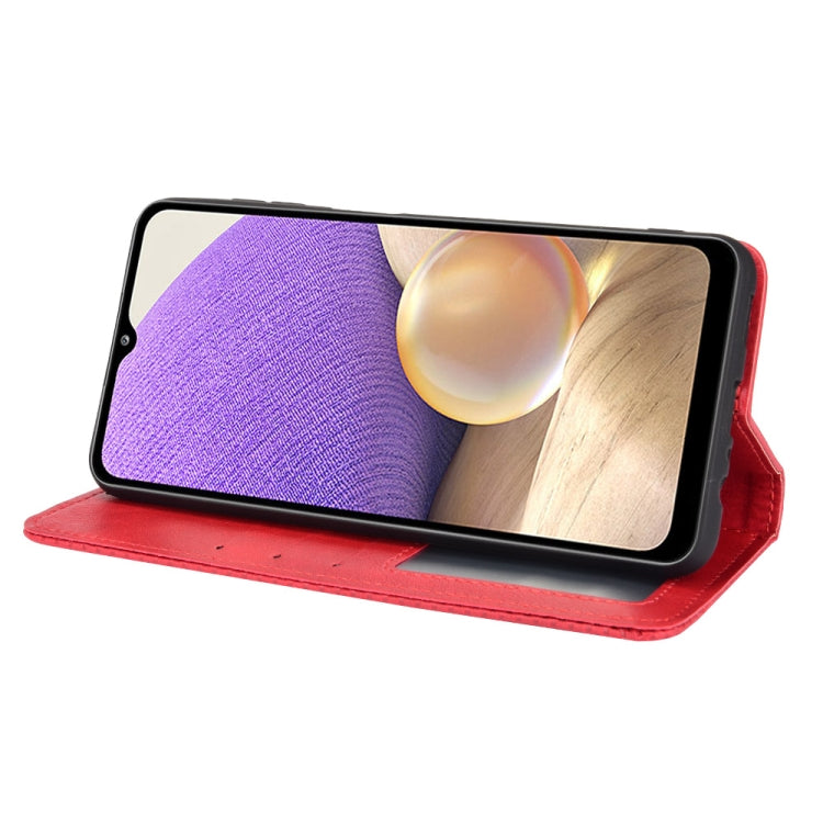 For Samsung Galaxy A13 5G Magnetic Buckle Retro Crazy Horse Texture Horizontal Flip Phone Leather Case with Holder & Card Slots & Photo Frame