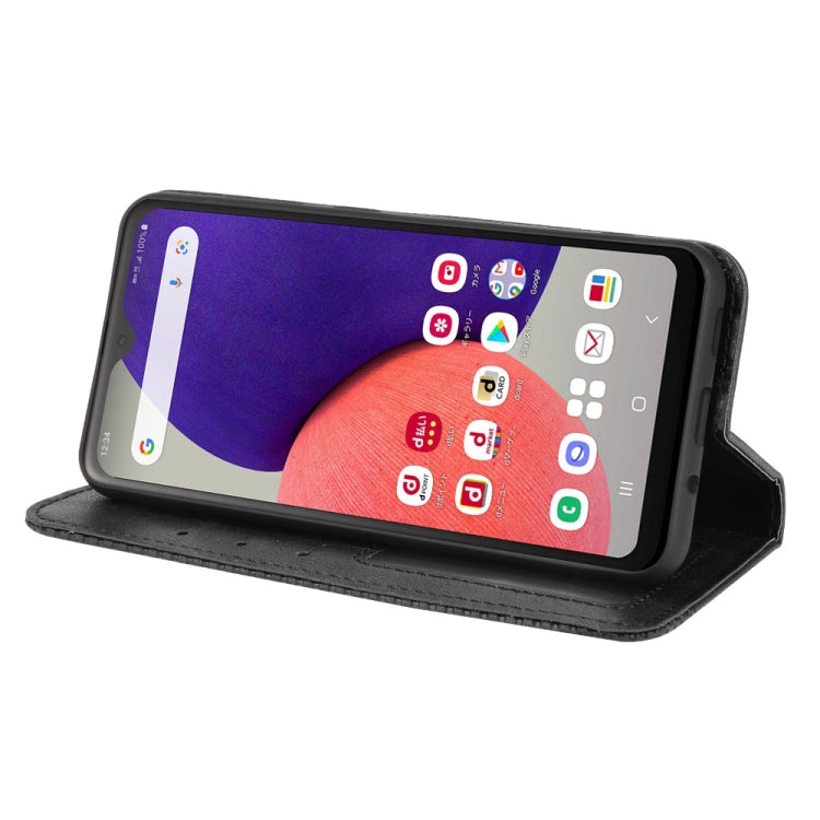For Samsung Galaxy A22 5G Japanese Version Magnetic Buckle Retro Crazy Horse Texture Horizontal Flip Phone Leather Case with Holder & Card Slots & Photo Frame