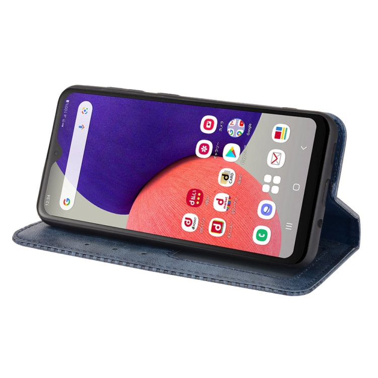 For Samsung Galaxy A22 5G Japanese Version Magnetic Buckle Retro Crazy Horse Texture Horizontal Flip Phone Leather Case with Holder & Card Slots & Photo Frame