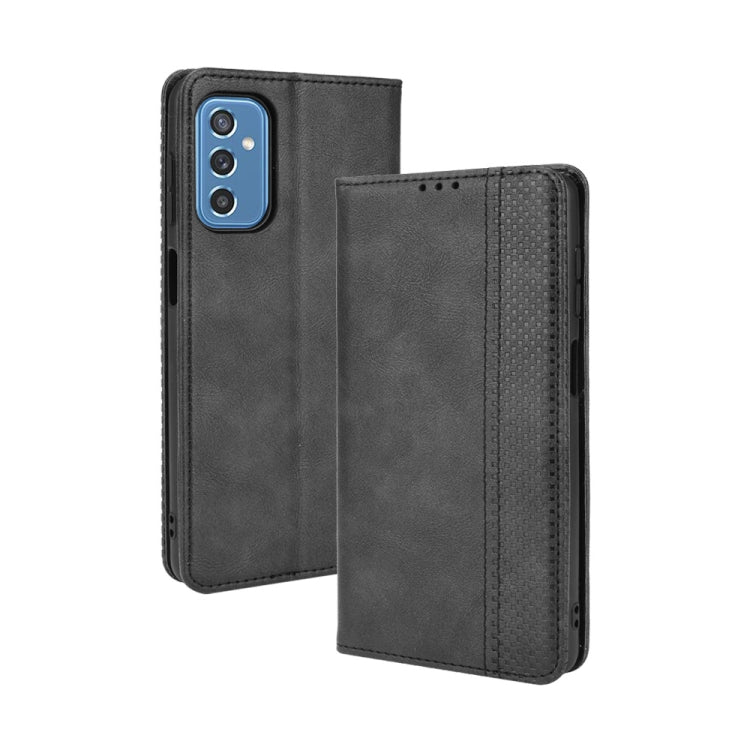 For Samsung Galaxy M52 5G Magnetic Buckle Retro Crazy Horse Texture Horizontal Flip Phone Leather Case with Holder & Card Slots & Photo Frame