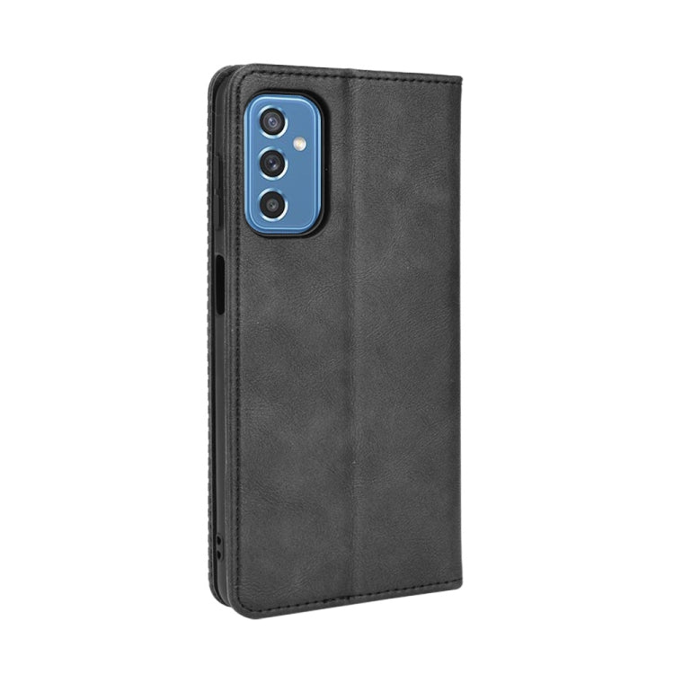 For Samsung Galaxy M52 5G Magnetic Buckle Retro Crazy Horse Texture Horizontal Flip Phone Leather Case with Holder & Card Slots & Photo Frame