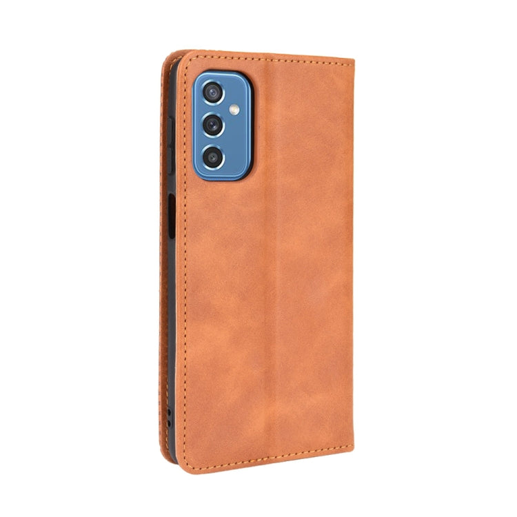 For Samsung Galaxy M52 5G Magnetic Buckle Retro Crazy Horse Texture Horizontal Flip Phone Leather Case with Holder & Card Slots & Photo Frame
