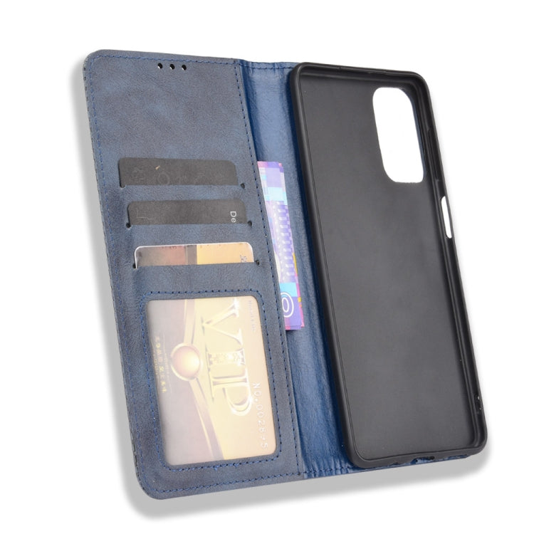 For Samsung Galaxy M52 5G Magnetic Buckle Retro Crazy Horse Texture Horizontal Flip Phone Leather Case with Holder & Card Slots & Photo Frame