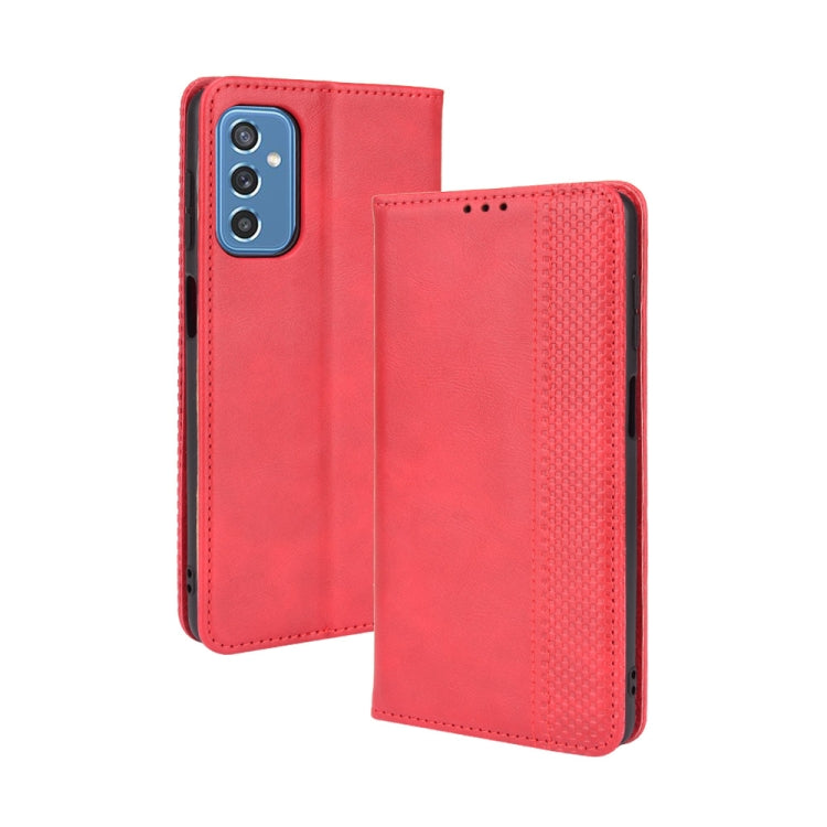 For Samsung Galaxy M52 5G Magnetic Buckle Retro Crazy Horse Texture Horizontal Flip Phone Leather Case with Holder & Card Slots & Photo Frame