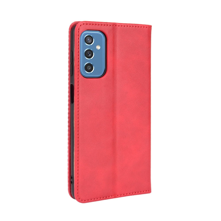 For Samsung Galaxy M52 5G Magnetic Buckle Retro Crazy Horse Texture Horizontal Flip Phone Leather Case with Holder & Card Slots & Photo Frame