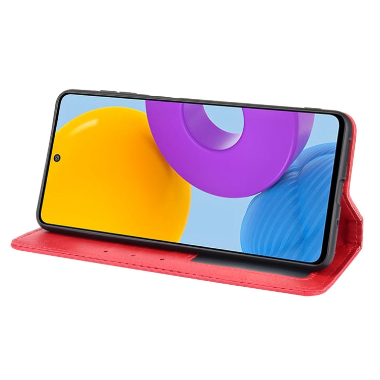 For Samsung Galaxy M52 5G Magnetic Buckle Retro Crazy Horse Texture Horizontal Flip Phone Leather Case with Holder & Card Slots & Photo Frame