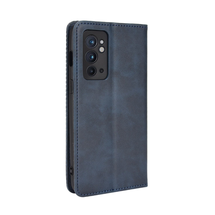 For OnePlus 9RT 5G Magnetic Buckle Retro Crazy Horse Texture Horizontal Flip Phone Leather Case with Holder & Card Slots & Photo Frame