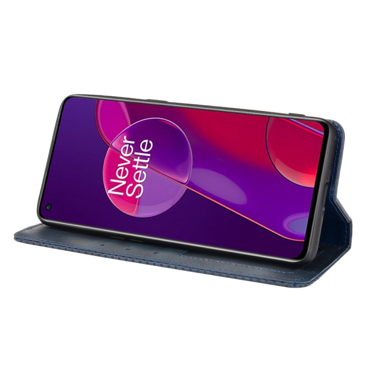 For OnePlus 9RT 5G Magnetic Buckle Retro Crazy Horse Texture Horizontal Flip Phone Leather Case with Holder & Card Slots & Photo Frame