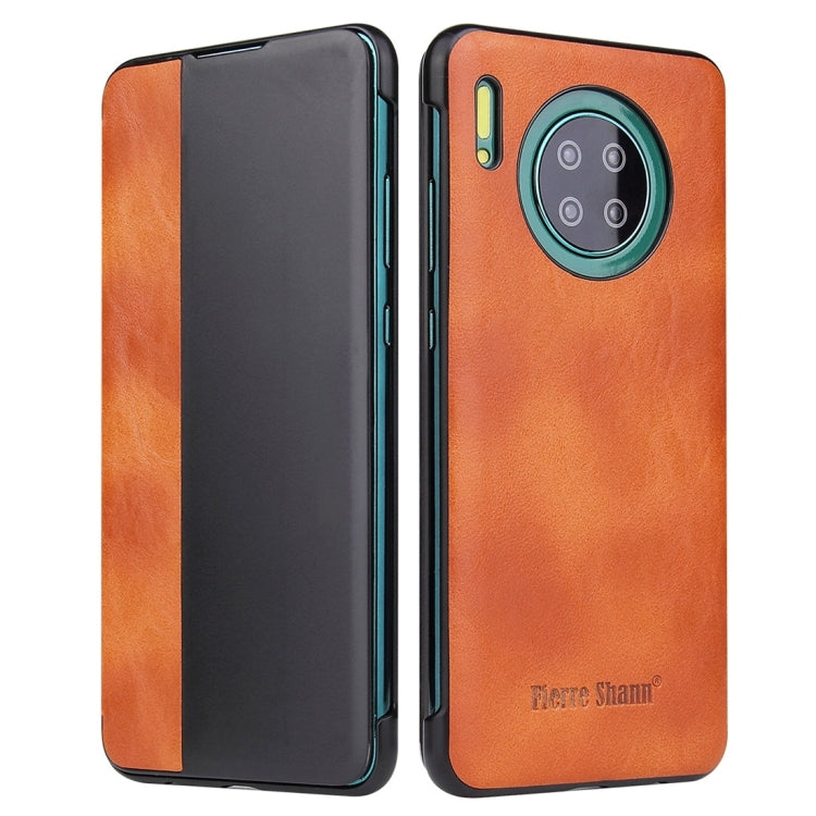For Huawei Mate 30 Pro Crazy Horse Texture Smart View Window Horizontal Flip Leather Case