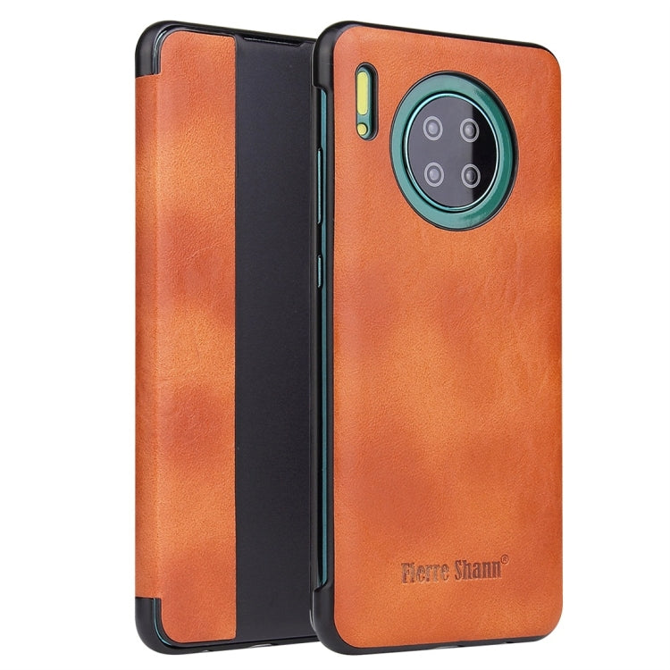 For Huawei Mate 30 Pro Crazy Horse Texture Smart View Window Horizontal Flip Leather Case