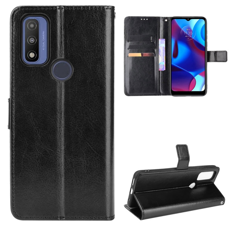 For Motorola Moto G Pure Crazy Horse Texture Horizontal Flip Phone Leather Case with Holder & Card Slots & Lanyard