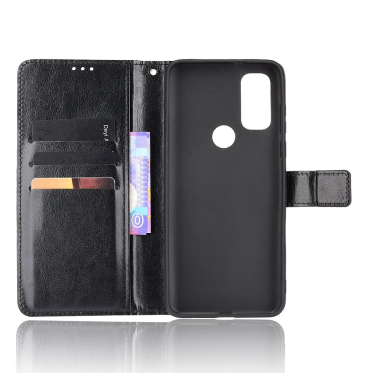 For Motorola Moto G Pure Crazy Horse Texture Horizontal Flip Phone Leather Case with Holder & Card Slots & Lanyard