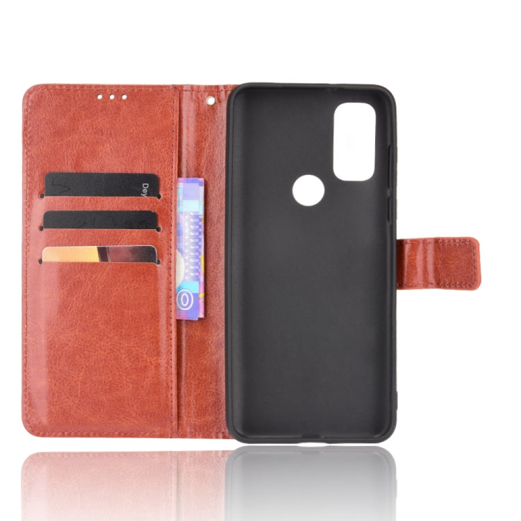 For Motorola Moto G Pure Crazy Horse Texture Horizontal Flip Phone Leather Case with Holder & Card Slots & Lanyard