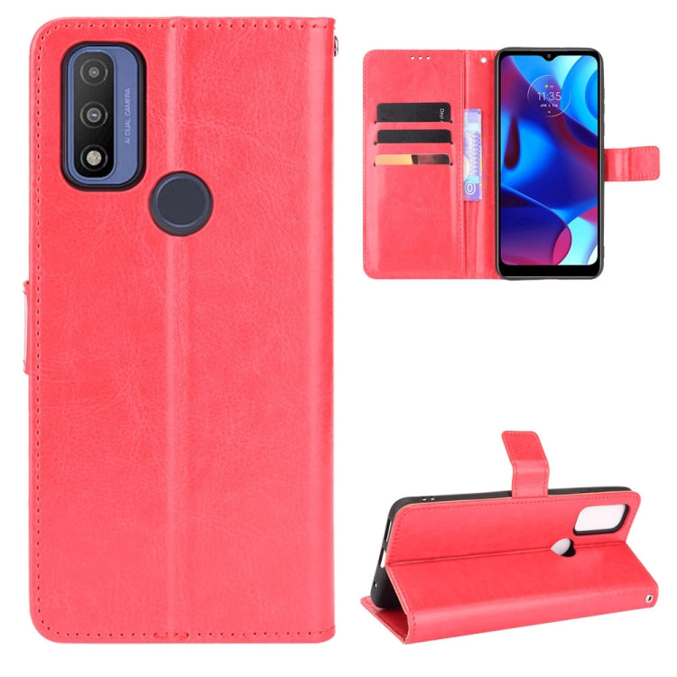 For Motorola Moto G Pure Crazy Horse Texture Horizontal Flip Phone Leather Case with Holder & Card Slots & Lanyard