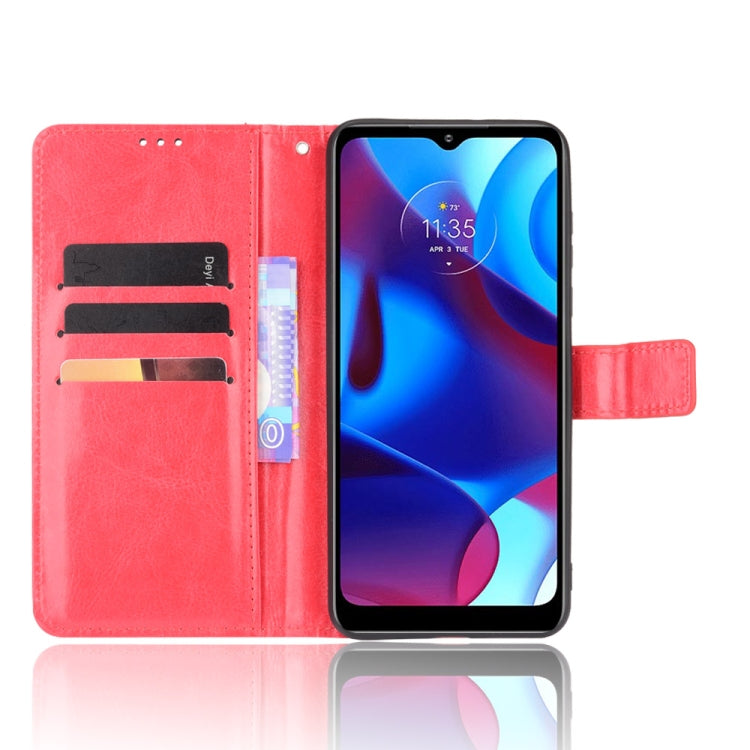 For Motorola Moto G Pure Crazy Horse Texture Horizontal Flip Phone Leather Case with Holder & Card Slots & Lanyard