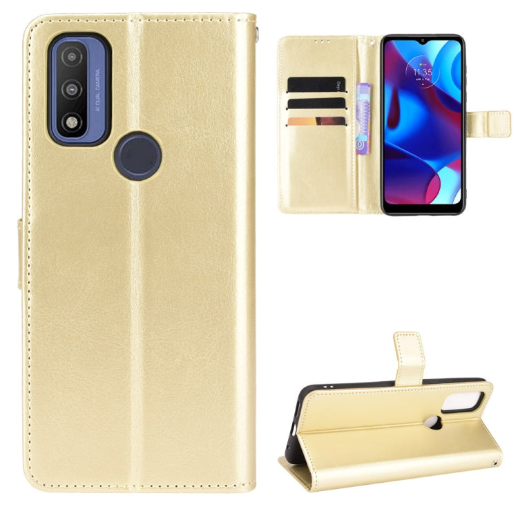 For Motorola Moto G Pure Crazy Horse Texture Horizontal Flip Phone Leather Case with Holder & Card Slots & Lanyard