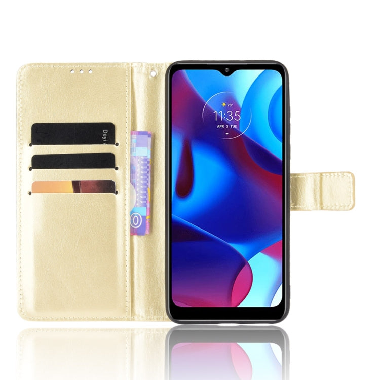 For Motorola Moto G Pure Crazy Horse Texture Horizontal Flip Phone Leather Case with Holder & Card Slots & Lanyard