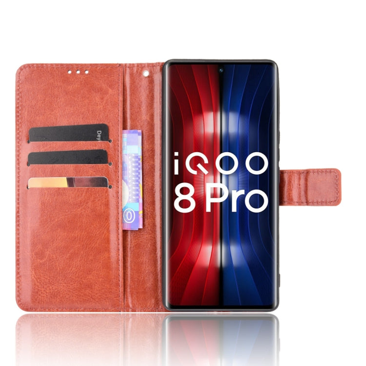 For vivo iQOO 8 Pro Crazy Horse Texture Horizontal Flip Phone Leather Case with Holder & Card Slots & Lanyard