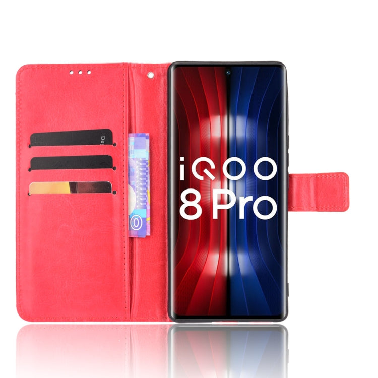 For vivo iQOO 8 Pro Crazy Horse Texture Horizontal Flip Phone Leather Case with Holder & Card Slots & Lanyard