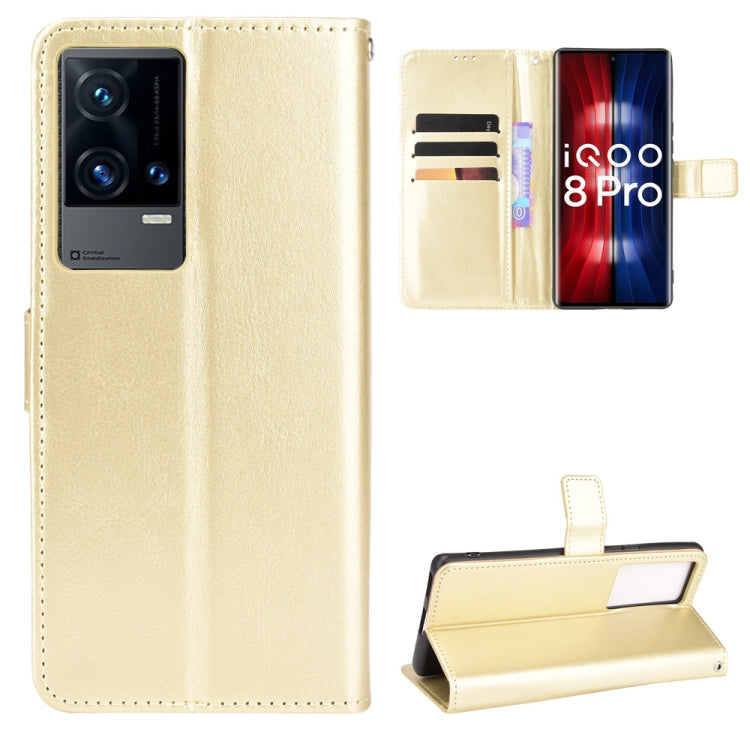 For vivo iQOO 8 Pro Crazy Horse Texture Horizontal Flip Phone Leather Case with Holder & Card Slots & Lanyard