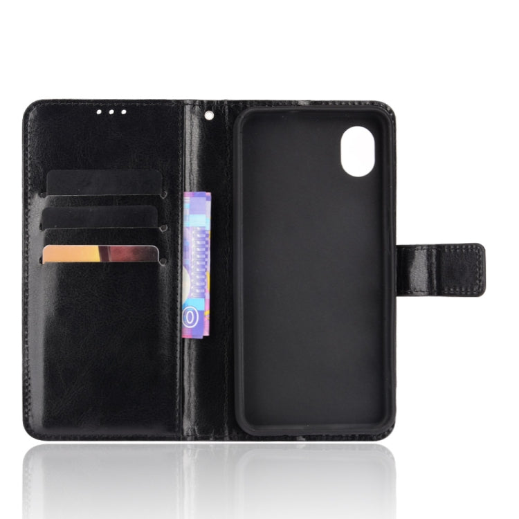 For Samsung Galaxy A22 5G JP Version Crazy Horse Texture Horizontal Flip Phone Leather Case with Holder & Card Slots & Lanyard