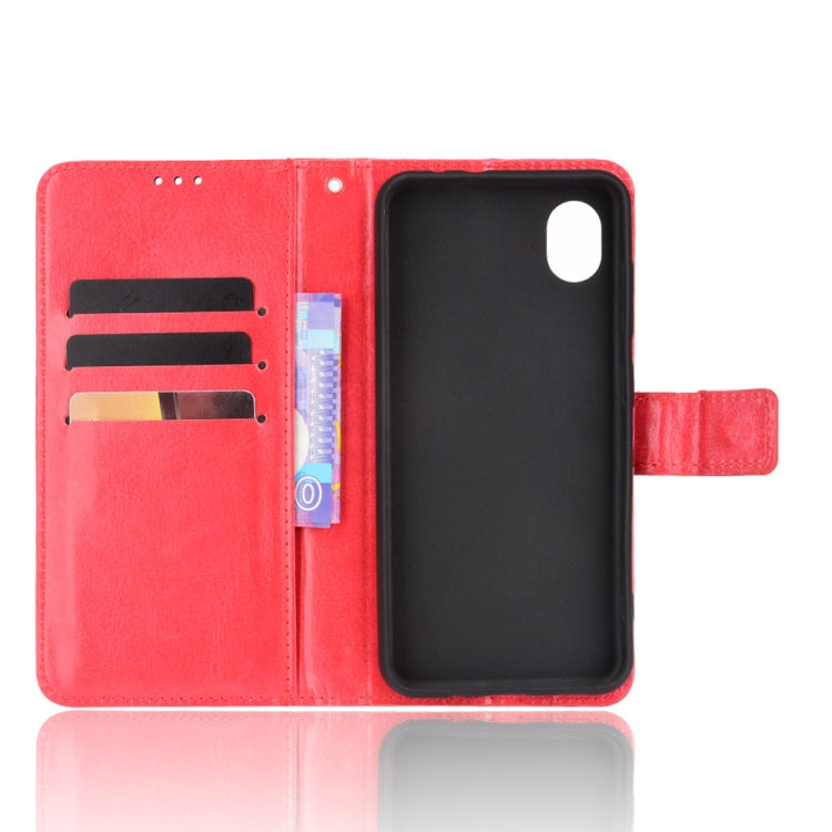 For Samsung Galaxy A22 5G JP Version Crazy Horse Texture Horizontal Flip Phone Leather Case with Holder & Card Slots & Lanyard