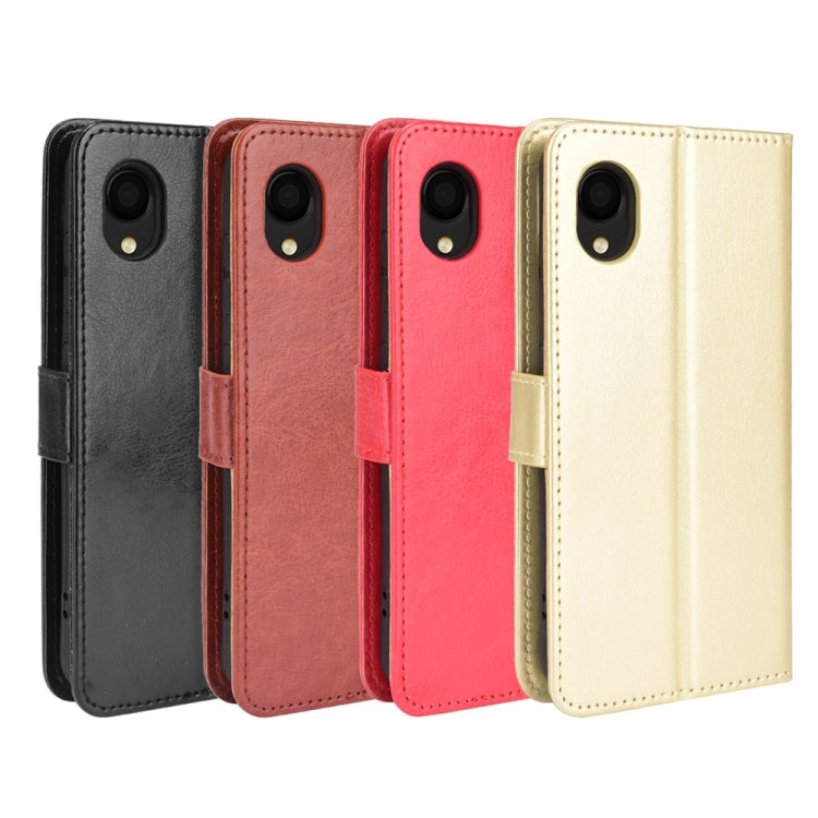 For Samsung Galaxy A22 5G JP Version Crazy Horse Texture Horizontal Flip Phone Leather Case with Holder & Card Slots & Lanyard