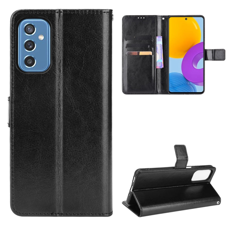 For Samsung Galaxy M52 5G Crazy Horse Texture Horizontal Flip Phone Leather Case with Holder & Card Slots & Lanyard
