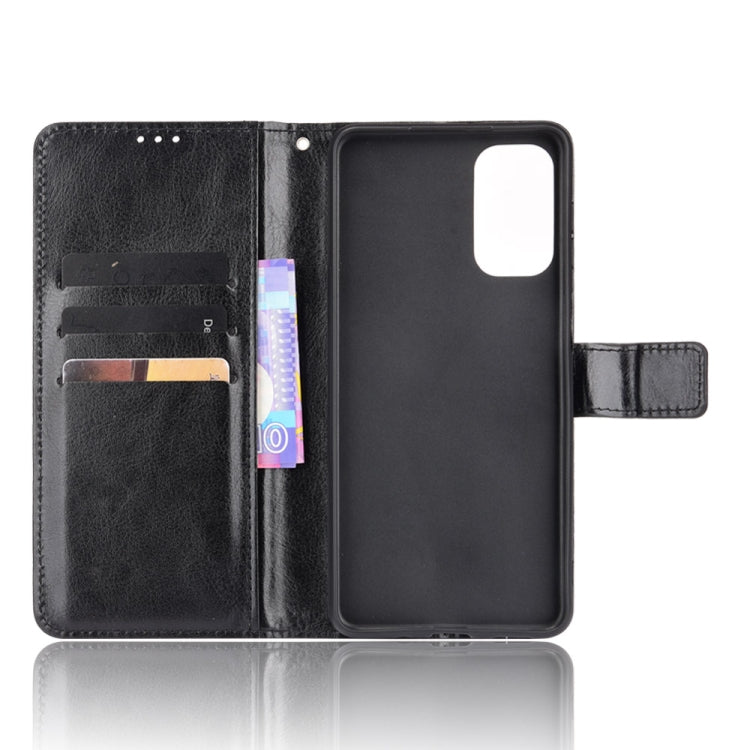 For Samsung Galaxy M52 5G Crazy Horse Texture Horizontal Flip Phone Leather Case with Holder & Card Slots & Lanyard