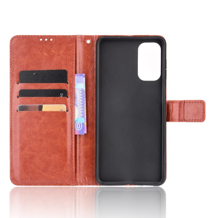 For Samsung Galaxy M52 5G Crazy Horse Texture Horizontal Flip Phone Leather Case with Holder & Card Slots & Lanyard
