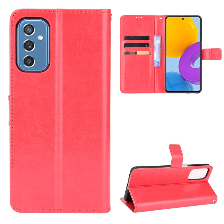 For Samsung Galaxy M52 5G Crazy Horse Texture Horizontal Flip Phone Leather Case with Holder & Card Slots & Lanyard