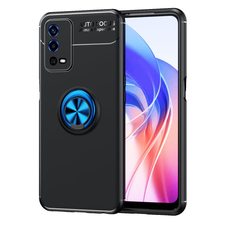 For OPPO A55 4G Metal Ring Holder 360 Degree Rotating TPU Phone Case