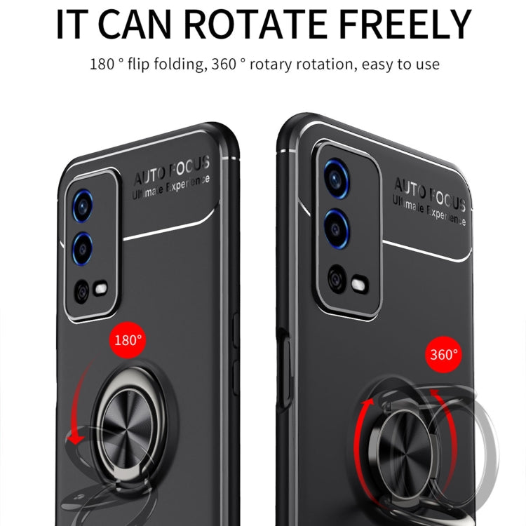 For OPPO A55 4G Metal Ring Holder 360 Degree Rotating TPU Phone Case