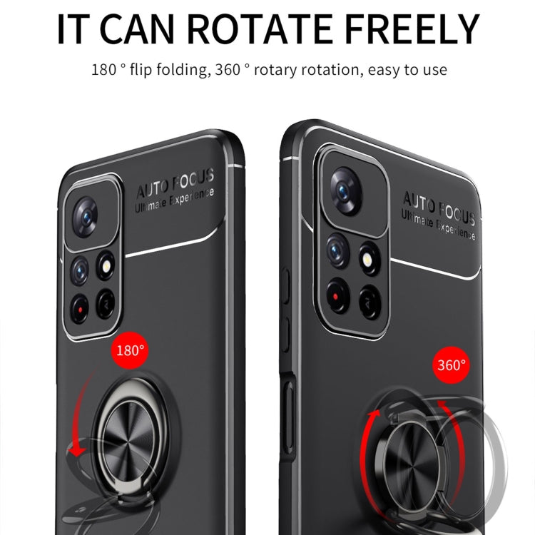 For Xiaomi Redmi Note 11 (China) Metal Ring Holder 360 Degree Rotating TPU Phone Case