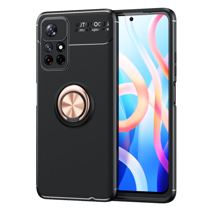 For Xiaomi Redmi Note 11 (China) Metal Ring Holder 360 Degree Rotating TPU Phone Case