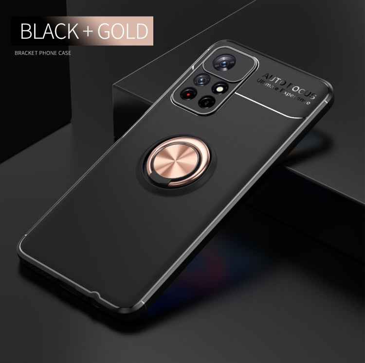 For Xiaomi Redmi Note 11 (China) Metal Ring Holder 360 Degree Rotating TPU Phone Case