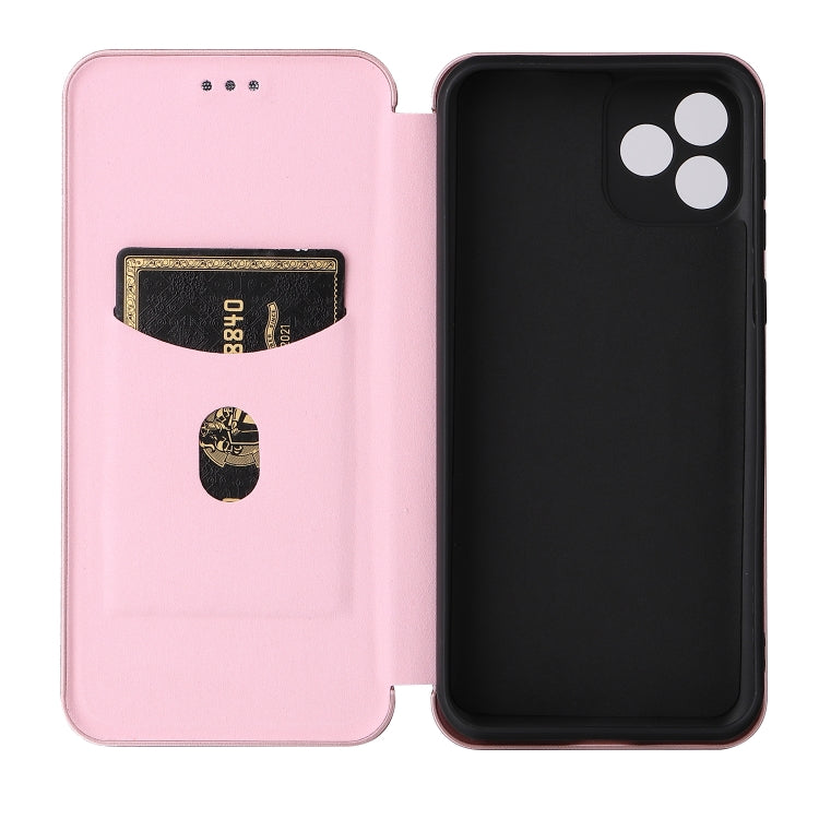For Blackview Oscal C20 Carbon Fiber Texture Horizontal Flip Leather Phone Case with Card Slot
