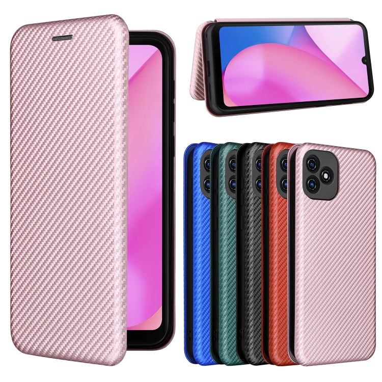 For Blackview Oscal C20 Carbon Fiber Texture Horizontal Flip Leather Phone Case with Card Slot