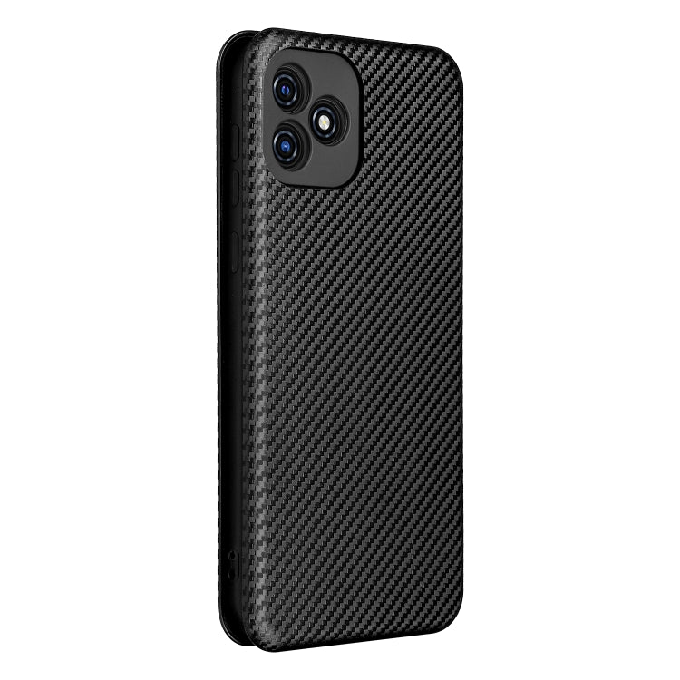 For Blackview Oscal C20 Carbon Fiber Texture Horizontal Flip Leather Phone Case with Card Slot