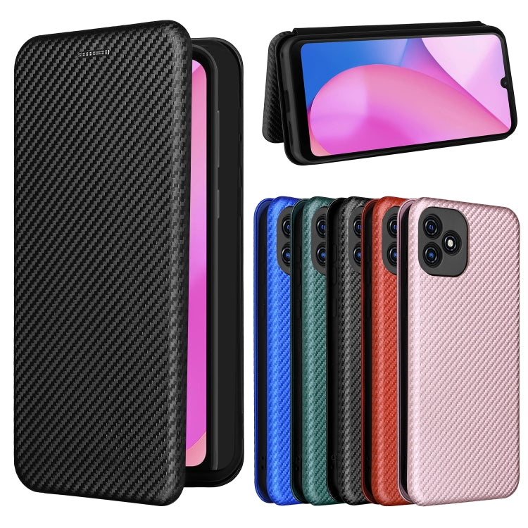 For Blackview Oscal C20 Carbon Fiber Texture Horizontal Flip Leather Phone Case with Card Slot