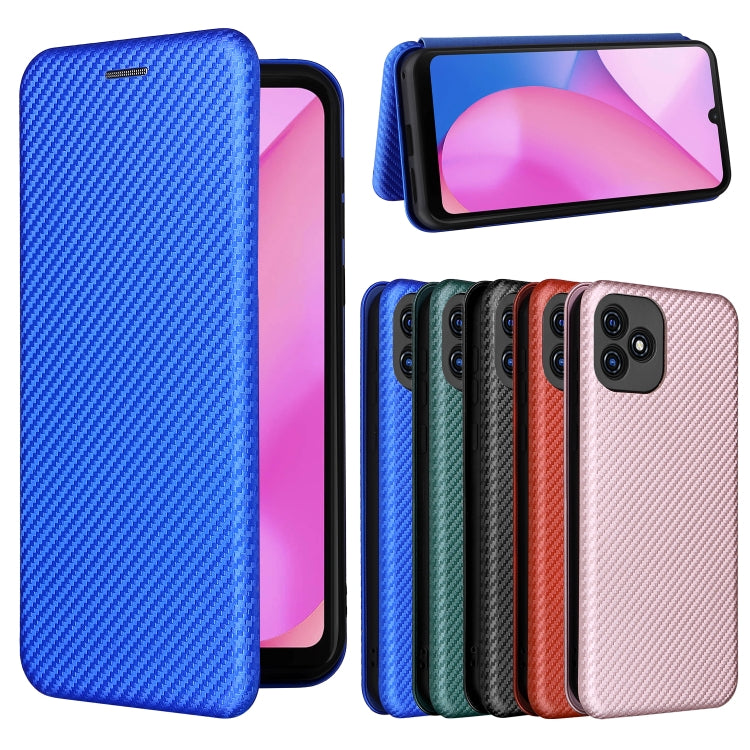 For Blackview Oscal C20 Carbon Fiber Texture Horizontal Flip Leather Phone Case with Card Slot