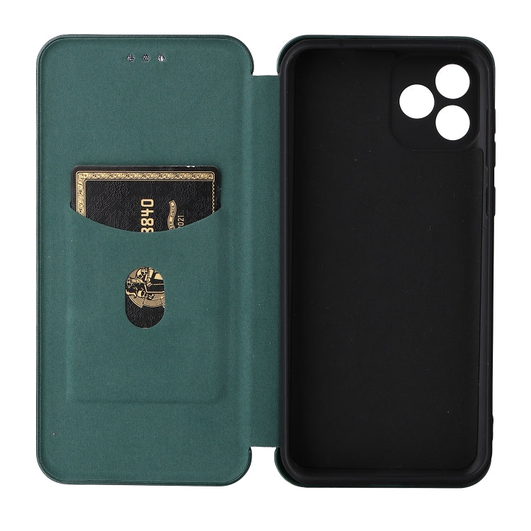 For Blackview Oscal C20 Carbon Fiber Texture Horizontal Flip Leather Phone Case with Card Slot